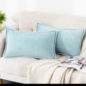 Single 12x20 light teal / turquoise pillow cover